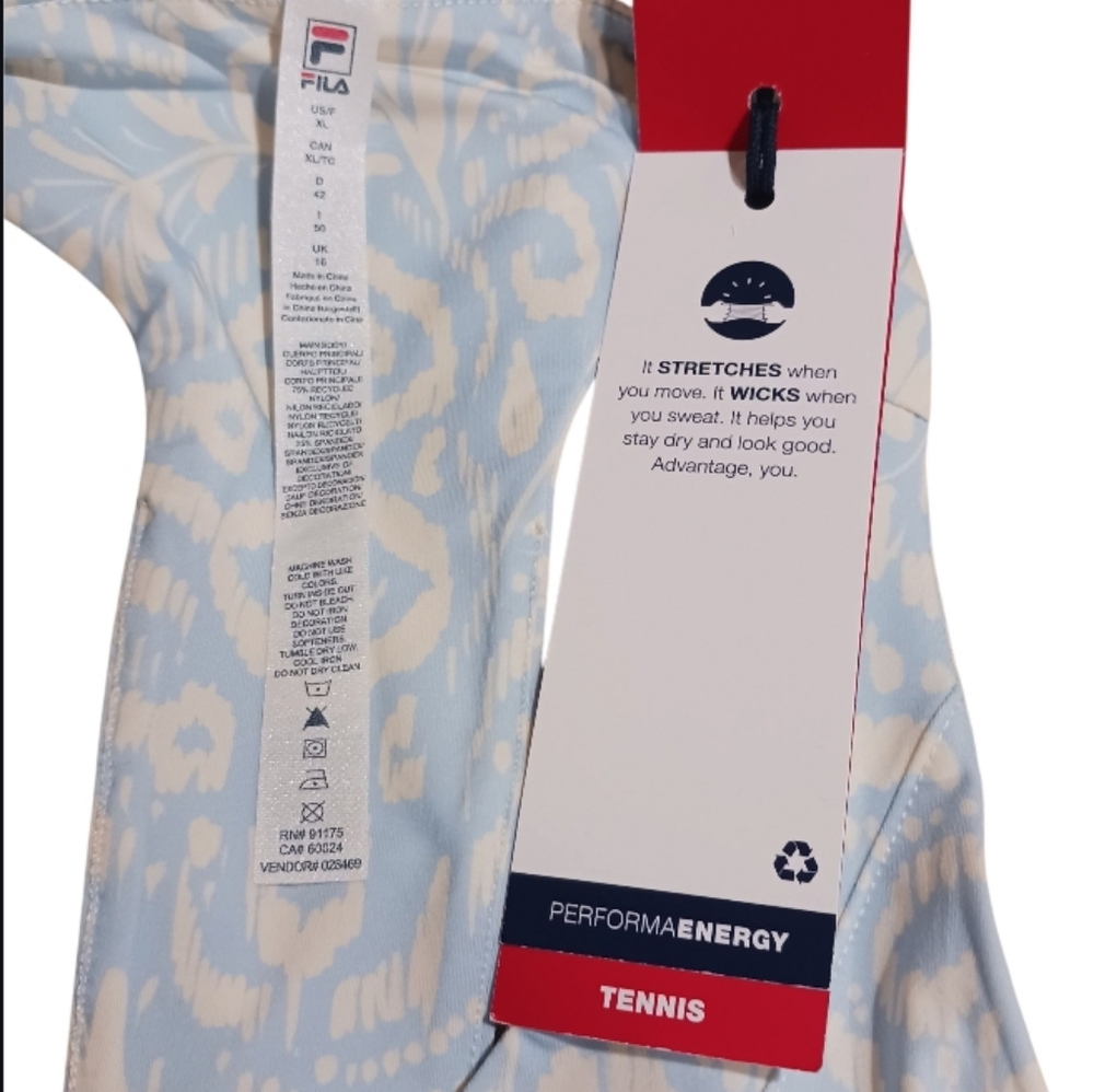 Fila Essentials Racerback Athletic Tank Built-In Bra Tennis Court - Picture 7 of 9